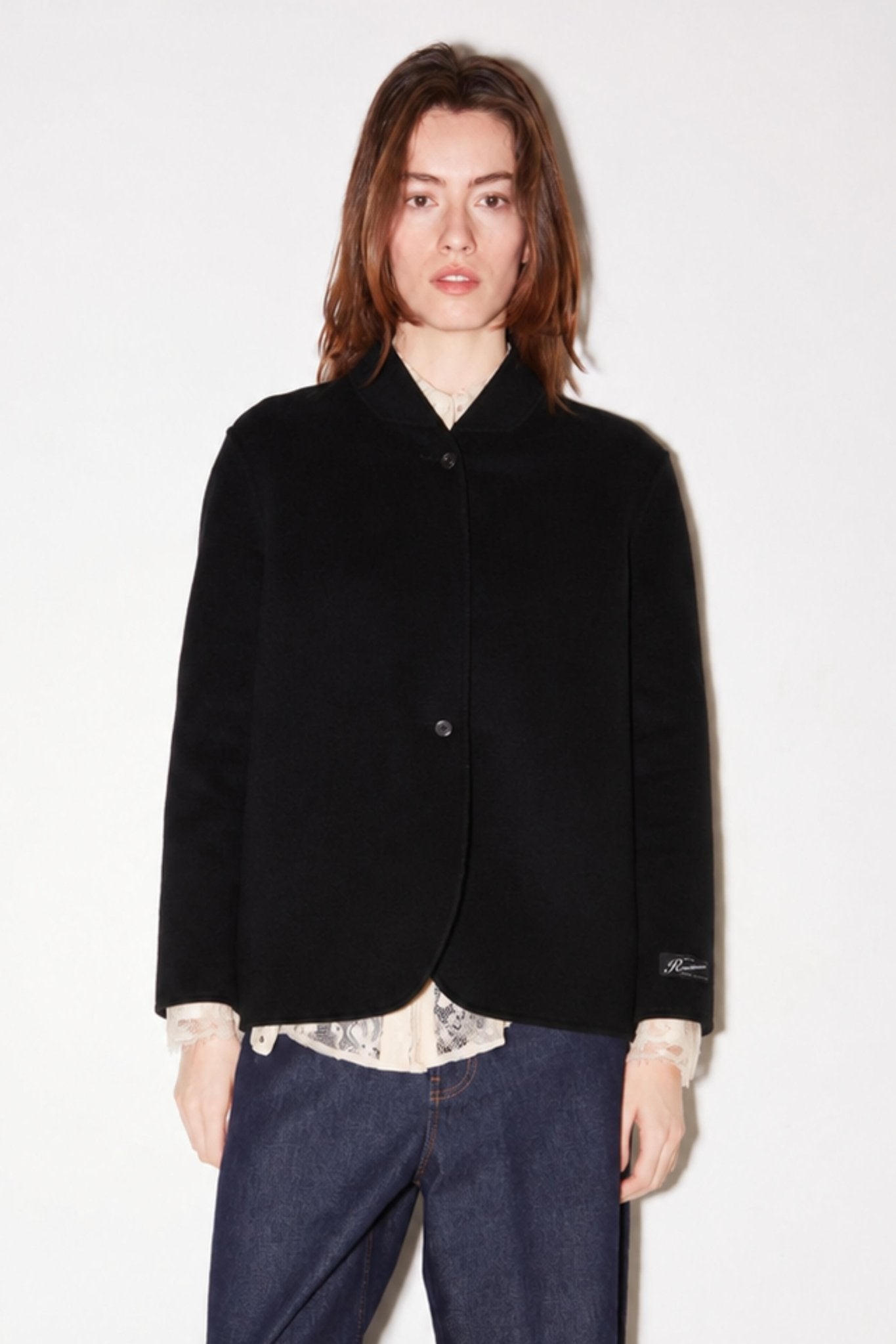 VESTE KAIA OVERSIZE EN LAINE NOIR - ROSEANNA